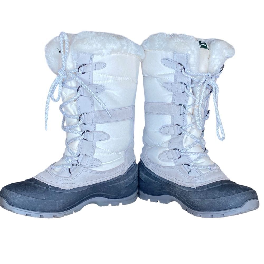 Kamik Snow Boots Lace Up Faux Fur Lined Ski Snowboard Waterproof Size 6